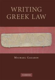 Writing Greek Law by Michael Gagarin