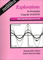 Cover of: Explorations in Precalculus Using the TI-82/TI-83 with Appendix Notes for the TI-85