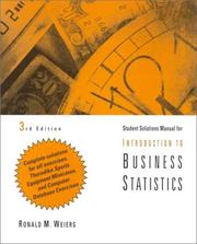 Cover of: Introduction to Business Statistics | Ronald M. Weiers