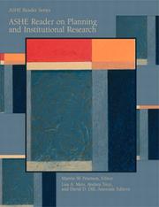 Cover of: ASHE Reader on Planning and Institutional Research (Ashe Reader Series)
