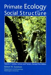 Cover of: Primate Ecology and Social Structure, Vol. I by Robert W. Sussman