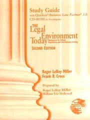 Cover of: Study Guide With Quicken Business Law Partner 3.0 Cd-Rom to Accompany the Legal Environment Today: Business in Its Ethical, Regualtory, and International Setting