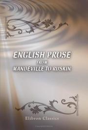Cover of: English Prose from Mandeville to Ruskin