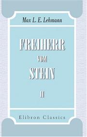 Cover of: Freiherr vom Stein: Teil 2. Die Reform 1807-1808