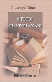 Studi Shakespeariani by Giuseppe Chiarini