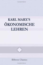 Cover of: Karl Marx\'s ökonomische Lehren by Karl Marx