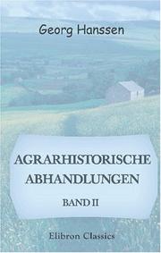 Cover of: Agrarhistorische Abhandlungen: Band II