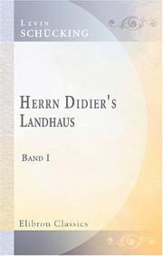 Cover of: Herrn Didier\'s Landhaus: Band I