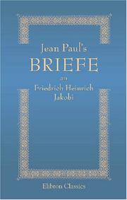 Cover of: Jean Paul\'s Briefe an Friedrich Heinrich Jakobi by Paul, Jean.