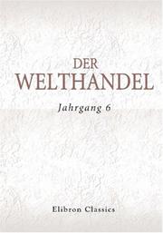 Cover of: Der Welthandel by Unknown