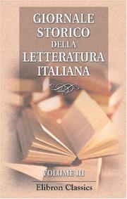 Cover of: Giornale storico della letteratura italiana by Unknown