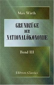 Cover of: Grundzüge der Nationalökonomie: Band III