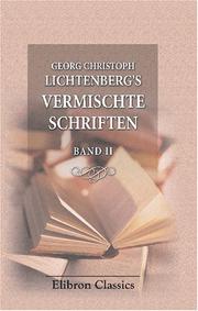 Cover of: Georg Christoph Lichtenberg\'s Vermischte Schriften by Georg Christoph Lichtenberg