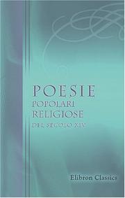 Cover of: Poesie popolari religiose del secolo XIV by Unknown