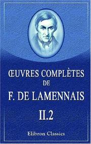 Cover of: Euvres complètes de F. de Lamennais by Félicité Robert de Lamennais