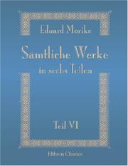 Cover of: Sämtliche Werke in sechs Teilen: Sechster Teil