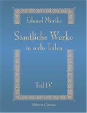 Cover of: Sämtliche Werke in sechs Teilen: Vierter Teil