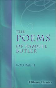 Cover of: The Poems by Samuel Butler