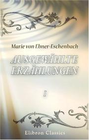 Cover of: Ausgewählte Erzählungen: Erster Teil