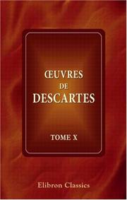 Cover of: Euvres de Descartes: Tome 10