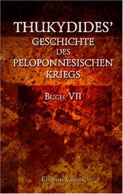 Cover of: Thukydides\' Geschichte des peloponnesischen Kriegs by Thucydides