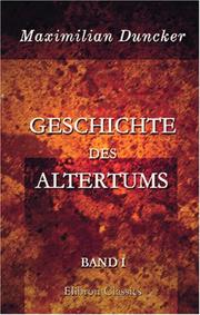 Cover of: Geschichte des Altertums: Band I