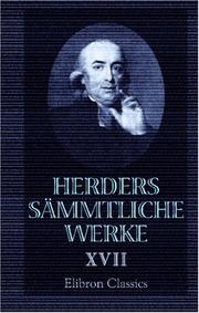 Cover of: Herders sämmtliche Werke by Johann Gottfried Herder