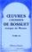 Cover of: uvres choisies de Bossuet, évêque de Meaux