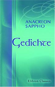Cover of: Gedichte by Anacreon