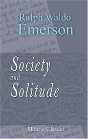 Cover of: Society and Solitude by Ralph Waldo Emerson