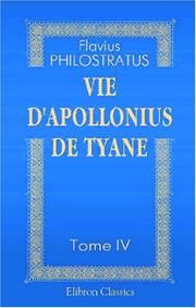 Cover of: Vie d\'Apollonius de Tyane by Philostratus the Athenian