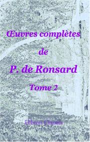 Cover of: uvres complètes de P. de Ronsard by Pierre de Ronsard