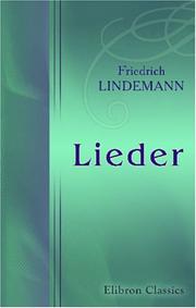 Cover of: Lieder by Friedrich Lindemann