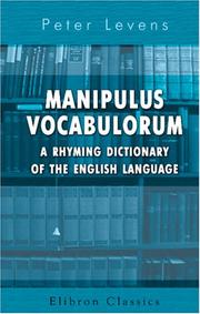 Manipulus vocabulorum by Peter Levens