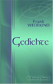 Cover of: Gedichte by Frank Wedekind