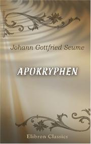 Cover of: Apokryphen by Johann Gottfried Seume