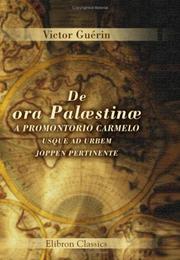 Cover of: De ora Palæstinæ a promontorio Carmelo usque ad urbem Joppen pertinente