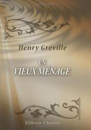 Cover of: Un vieux ménage