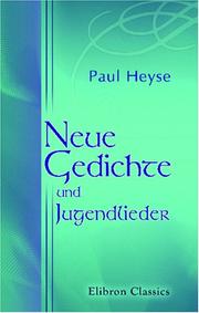 Cover of: Neue Gedichte und Jugendlieder