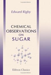 Cover of: Chemical Observations on Sugar