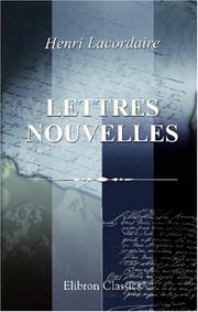 Cover of: Lettres nouvelles