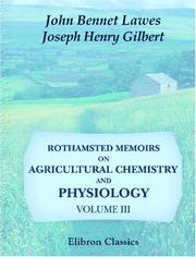 Cover of: Rothamsted Memoirs on Agricultural Chemistry and Physiology: Volume 3