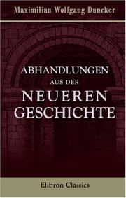 Cover of: Abhandlungen aus der Neueren Geschichte