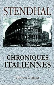 Cover of: Chroniques italiennes by Stendhal