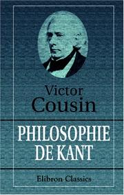 Cover of: Philosophie de Kant