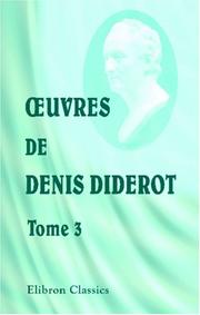 Cover of: uvres de Denis Diderot by Denis Diderot, Denis Diderot