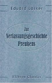 Cover of: Zur Verfassungsgeschichte Preussens