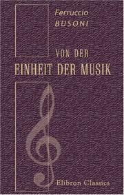 Von der Einheit der Musik by Ferruccio Busoni