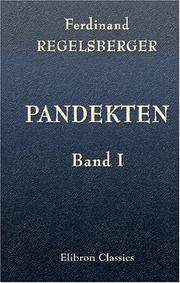 Cover of: Pandekten: Band 1