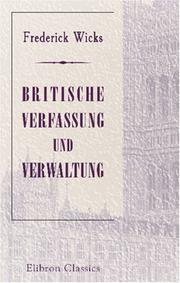 Cover of: Britische Verfassung und Verwaltung